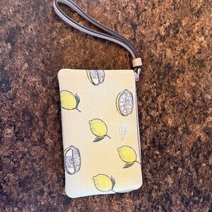 Coach Lemon Pattern Wristlet